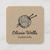 ヤーン編み物クロチェットボールクラフトスクエアブー スクエア名刺 (正面)