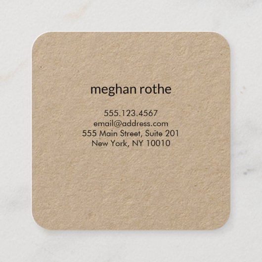 ヤーン編み物クロチェットボールクラフトスクエアブー スクエア名刺 (裏面)