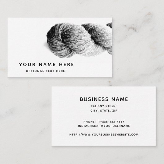 ヤーン編み物ファイバモダンーアミニマルート 名刺 (正面/裏面)