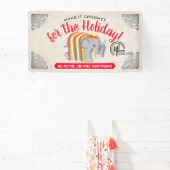 ヤーン象のクロシェ針のフックのクリスマスのクラフトショー 横断幕 (インサイチュ)