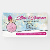 ヤーン雪だるま編み物クロシェのホームズパン工芸ショー 横断幕 (横)