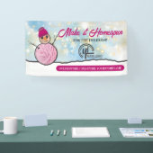 ヤーン雪だるま編み物クロシェのホームズパン工芸ショー 横断幕 (トレードショー)