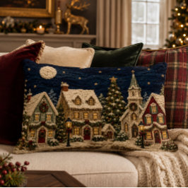 ヤーン・クリスマス・ビレッジ 16x12 アクセントピロー