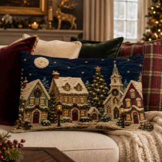 ヤーン・クリスマス・ビレッジ 16x12 アクセントピロー