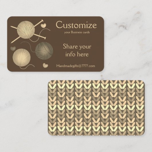 ヤーン/クロシェ/編み物名刺 名刺 (正面/裏面)