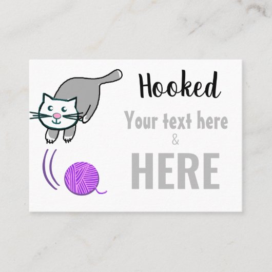 ヤーン/クロシェ/編み物猫 名刺 (正面)