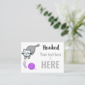 ヤーン/クロシェ/編み物猫 名刺 (スタンド正面)