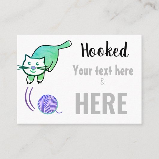 ヤーン/クロシェ/編み物猫 名刺 (正面)