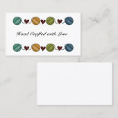 ヤーン、ハートのボーダー名刺 名刺 (正面/裏面)