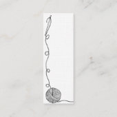 ヤーン、糸、及び針のグラフィック スキニー名刺 (裏面)