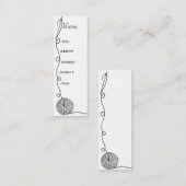 ヤーン、糸、及び針のグラフィック スキニー名刺 (正面/裏面)