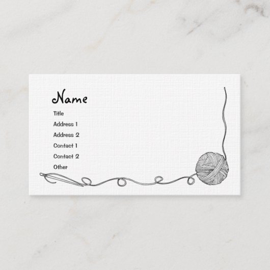 ヤーン、糸、及び針のグラフィック 名刺 (正面)