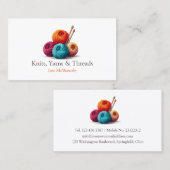 ヤーン、編み物、クロシェ・クラフト・ビジネス 名刺 (正面/裏面)