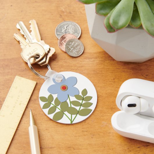 ユсシンプルー青い花 キーホルダー (デスク)