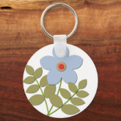 ユсシンプルー青い花 キーホルダー (正面)