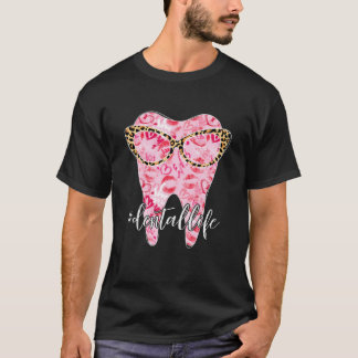 ユおもしろいキヒョウサングラス歯科生命バレンティ Tシャツ