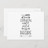ユアオピニオンレシピキおもしろいッチン引用文ことわざ ポストカード (正面/裏面)