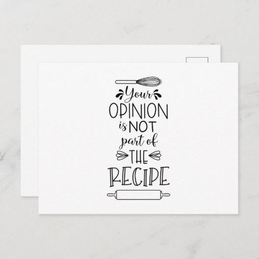 ユアオピニオンレシピキおもしろいッチン引用文ことわざ ポストカード (正面/裏面)