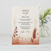 ユアデザイ素朴トボホ秋グラデーション茶結婚の 招待状 (スタンド正面)