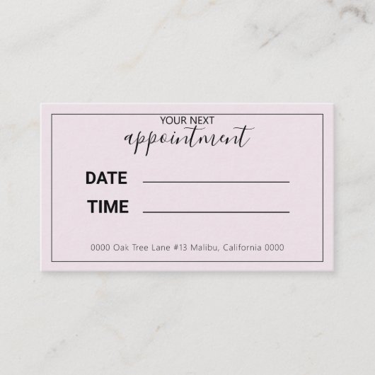 ユアネクストアポイントメントパステルパープル 予約カード (正面)