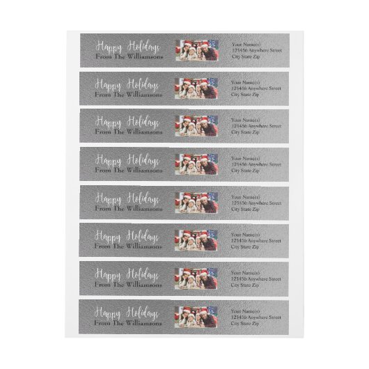 ユアフォトシルバーハッピーホリデーズ差出人住所 ラップアラウンドラベル (シート)
