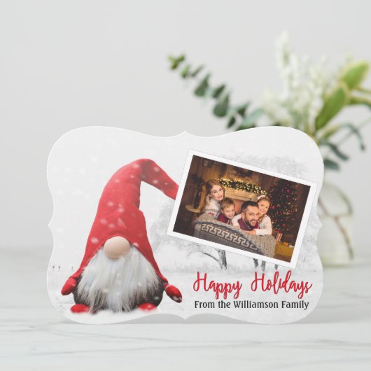 ユアフォトスノーウィー格言ファンシーがハッピーホリデーを切り取る シーズンカード (スタンド正面)