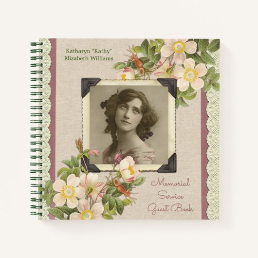 ユアフォトヴィンテージワイルドバラメモリアルゲストブック ノートブック (正面)