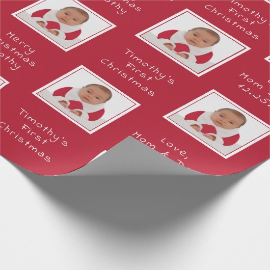 ユアフォト名前をカスタムするクリスマスラッピング紙 ラッピングペーパー (角)