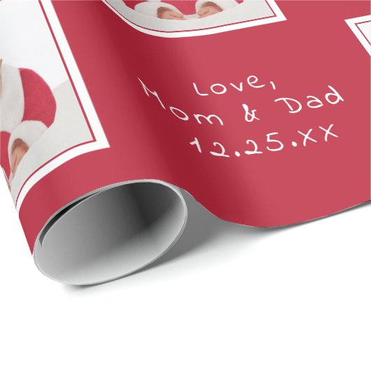 ユアフォト名前をカスタムするクリスマスラッピング紙 ラッピングペーパー (ロールコーナー)