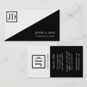 ユアプロフェッショナルモノグラム白黒 名刺 (正面/裏面)