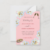 ユアホワイトライズピンク結婚式招待状テンプレート ノートカード (正面)