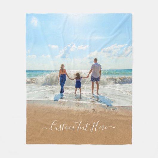 ユアユニークウンデザインフカスタムォト文字 フリースブランケット (正面)