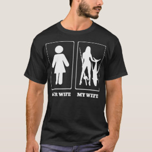 ユアー・ワイフ・マイ・ワイフ・メンズ・おもしろい魚釣り Tシャツ