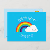 ユア後を追ドリームズかわいいレインボー ポストカード (正面/裏面)