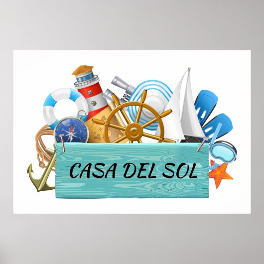 ユア航海のビーチハウスサイン ポスター (正面)