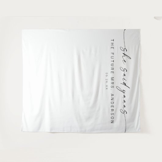 ユア・ゲストがヤアース！と叫ぶ面白いウェディングシャワーの装飾用背景 タペストリー (正面(横))