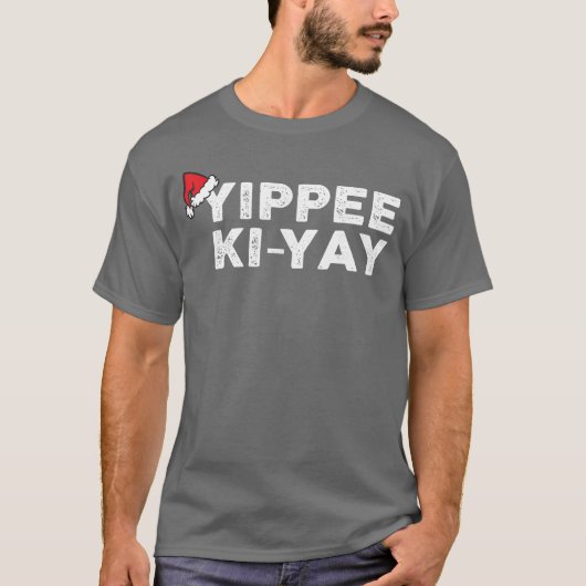 ユイピーキヤイ 面白い クリスマス サンタ 復古 Tシャツ (正面)