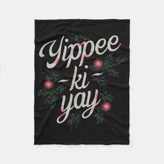 ユイピー・キ・ヤイ 面白い クリスマス フリースブランケット (正面)