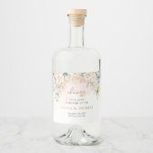 ユウカリの緑の葉の金ゴールド楕円アーチ リキュールボトルラベル (正面)