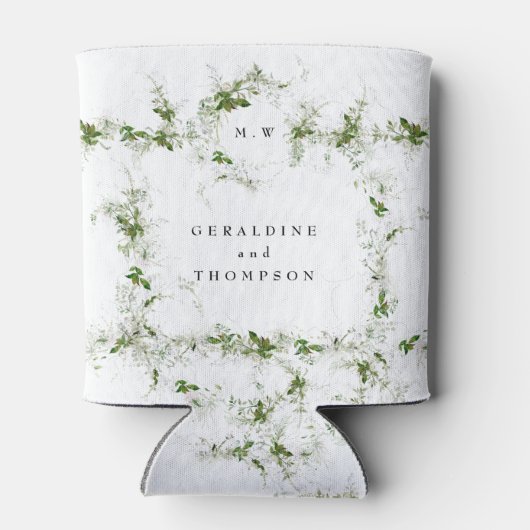 ユエレガントーカリプトゥス結婚モノグラムの贈り物 缶クーラー (裏面)