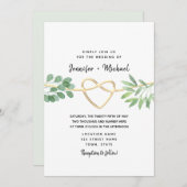 ユエレガント素朴ーカリ結婚グリナリー 招待状 (正面/裏面)