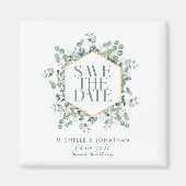 ユエレガント素朴ーカリ結婚式の日付を保存 マグネット (正面)