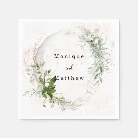 ユエレガント素朴ーカリ赤面ピ結婚ンク スタンダードカクテルナプキン (正面)