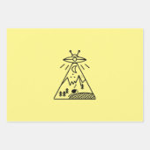 ユエーおかしいＵＦＯ エリア５１ エイリアン誘拐 ラッピングペーパーシート (正面3)