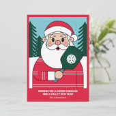 ユカイなピックルボール クリスマス サンタ あなたのカスタムテキスト (スタンド正面)