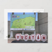 ユカタンのサインと地図，メキシコのはがき ポストカード (正面/裏面)