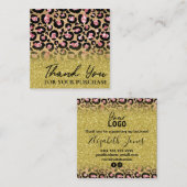 ユキヒョウのご注文ありがとうございましたグリッター スクエア名刺 (正面/裏面)