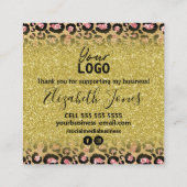 ユキヒョウのご注文ありがとうございましたグリッター スクエア名刺 (裏面)