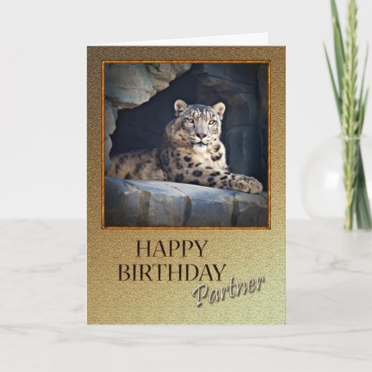 ユキヒョウのパートナー誕生日の場合 カード (正面)