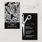 ユキヒョウのプリントのサロンは垂直に用具を使います 名刺 (正面/裏面)